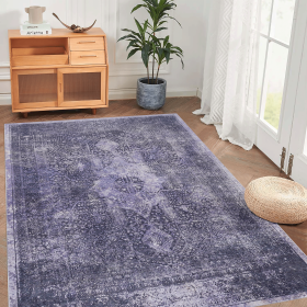 LOOM & LUXE 5x8 Area Rugs for Bedroom, Washable Rug, Low-Pile, Non-Slip, Non-Shedding, Foldable, Kid & Pet Friendly - Area Rugs for living room