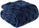 Fleece Throw Blanket for Couch,Super Soft and Warm Lightweight Checkered Pattern Blankets for All Seasons, 50x60 Inches