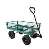 (Green solid wheels wagon cart) Solid wheels Tools cart Wagon Cart Garden cart trucks make it easier to transport firewood