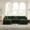 U-Shaped Sectional Sofa w/Reversible Footrest, 3-Seater Convertible Corner Couch with 2 Ottomans ,Modern Minimalist Soft Sofa & Couch for Living Room