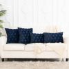 Dark Blue Throw Pillow Covers 18x18 Set of 2 Decorative Farmhouse Couch Throw Pillows Boho Shells Cute Soft Plush Wool Winter Pillowcases for Bedroom
