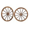 2pcs 30-Inch Old Western Style Garden Art Wall Decor Wooden Wagon Wheel Brown