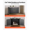 Cat Litter Box Enclosure Furniture, 27.6 in Hidden Litter Box Cabinet with Metal Legs & Handle, Modern Style Cat Washroom House End Table