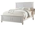 White Color Queen Size Bed Bedroom Furniture High Panel Headboard Footboard Plywood 1pc Bedframe