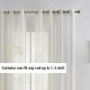 2 Piece Premium Semi Sheer Voile Window Curtain Grommet Panels for Bedroom (Ivory) - 54 W x 84 L