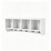 Wall-Mounted Coat Rack with Storage Compartments & Double Hooks, Rustic Brown Wooden Entryway Organizer Shelf for Home Bathroom Mudroom
