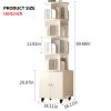 Rotating Bookshelf, 360 Degree Display 5 Tier Corner Bookshelf with Drawer for Small Space, Floor Standing Bookcase Storage Rack