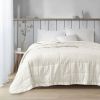 Oversized Down Alternative Blanket with Satin Trim Ivory Full/Queen