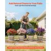 Set of 4 Large 11.81-inch Whiskey Barrel-Style Planters with Drainage Holes, Durable Plastic Flower Pots for Indoor and Outdoor Use