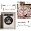 6x9 Vintage Bohemia Large Persian Non-slip Washable Rug Area Rug For Living Room Kitchen Bedroom Living Room Flower Design Blue/Gold