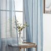 2 Piece Semi-Sheer Voile Window Curtain Grommet Panels for Bedroom & Kitchen (54" W x 84" L, Dusty Blue)