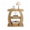 23.6" End Table, 3-Tier Farmhouse Side Table with Geometric Metal Frame, Rustic Accent Table for Living Room, Bedroom & Sofa