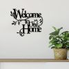 CIFbuyâ„¢ Iron "Welcome to Our Home" Floral Wall Art, Cozy Style Wall Hanging, Entryway Home Decor (TikTok, Temu: Self-pickup available)