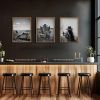 Vintage Black and White Western Cowboy Wall Art Set of 3, Retro Southwestern Wall Decor