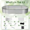 Oval Metal Planter Box for Vegetables, Flowers, Herbs, Galvanized Raised Garden Bed Kit with Safe Rubber Edging for Outdoor Gardening