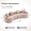 LY-025 Modular Sleeper Sectional Sofa, 4-Seater with Wood Grain Chenille Fabric, Warm Beige Convertible Sofa Bed