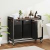 Laundry Hamper with 3 Pull-Out Removable Laundry Bags Clothing Sorter with Shelf and Wheels(Adjustable feet)