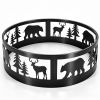 32in Fire Ring, Bear Pattern, Round, Iron