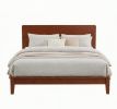 Queen Size Bamboo Platform Bed Frame with Headboard 12 Poplar Slats No Box Spring Needed Easy Assembly Brown
