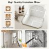 30"x40" Frameless Arched Bathroom Mirror Beveled Diamond Edge Wall Mirror Vanity Decorative Mirror