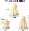Light Up Ghost Halloween Decor, 3 Pack Ceramic Halloween Ghost Decorations Indoor