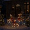 3pcs 4FT 30.00V 3.60W Family Elk Brown Ratten Style Frame Courtyard Elk Decoration