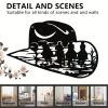 CIFbuy Iron Western Cowboy Hat Silhouette Wall Art, Rustic Country Style Wall Hanging, Western Theme Home Decor (TikTok, Temu: Self-pickup available)