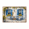 CIFbuy Vintage Greek Caf | Blue Door Floral Metal Tin Sign Heavy-Duty Waterproof Rustproof Iron Poster 11.81x7.87Inch Retro Wall Art H TikTok, TikTok