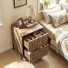 Nightstand Mid Century Modern End Table with Storage Drawers