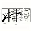 CIFbuy Modern Aluminum Dead Branch and Flying Bird Four-Piece Wall Art Minimalist Nature Theme Home Decor Holiday Gift(TikTok, temu pick-up service)
