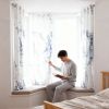 Blue Marble Semi-Blackout Curtain Set, 2 Panels 52 x 84 Inches Each