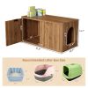31.5" Walnut Cat Litter Box Enclosure Furniture, Large Decorative Hidden Litter Box Cabinet