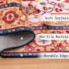 6x9 Vintage Bohemia Large Persian Non-slip Washable Rug Area Rug For Living Room Kitchen Bedroom Living Room Flower Design Blue/Gold