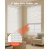 Faux Wood Blinds, 2" Slat, 34.5" W x 60" H, Cordless Window Blinds and Shades with Decorative Board, Easy to Clean and Simple Light Adjustment