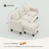 Sectional Sofa, L Shaped Couch, with Reversible Chaise or Ottoman, Cream White