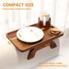 Couch Armrest Tray 3 in 1 Sofa Arm Tray Table with Swivel Cup Holder Phone Stand, Acacia