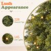 6FT Two-Tone Green Tall-Leg Tree, 228 PE Tips, 145 Warm White Lights with 8 Modes & Remote, US Plug