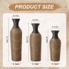 Hand-Woven PVC Rattan Vases, Set of 3 Decorative Floor Vases