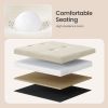 Cream White Folding Storage Ottoman Bench with 660lb Capacity, Ottoman with Storage, Footrest