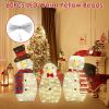 3Pcs 2D Christmas Snowman Yard Decoration Snowman Family Outdoor Decoration With 60Pcs LED Warm Yellow Lights IP44 Waterproof For Christmas Indoor Out