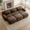 3-Seater Soft Plush Fabric,32D High Density Spong,Movable Ottoman Free Combination,No Assembly Required Bottom Anti-Slip Design