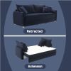 Irina Blue Velvet Sleeper Sectional Sofa w/ 3 Toss Pillows