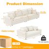 102.4 " Plush Corduroy 4-Seat Sofa,Modern Comfy Upholstered Sofa Cloud Couch,Deep Seat Couches with Soft Pillows