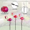 3 Pack Flamingo Solar Lights, Metal Garden Stakes Figurine Lights, Decorative Waterproof Yard Decorations for Pathway, Patio, Outdoor