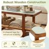 Rattan Coffee Table with Tempered Glass Top And Storage Shelf Modern Outdoor Indoor Living Room Furniture