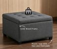 Gray round Storage  Bench Button Tufted with Flip Top for Living Room Entryway Bedroom Home Furniture Decor