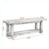 55" Entryway Bench, Narrow Shoe Organizer for Entry, Mudroom, or Living Room