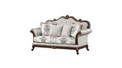 Gloria Traditional Style button tufted Loveseat Ivory