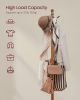 Solid Wood Coat Rack and Stand, Free Standing Hall Coat Tree with 10 Hooks for Hats,