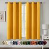 Yellow Blackout Curtains for Bedroom Living Room 63 Inches Long 2 Panels